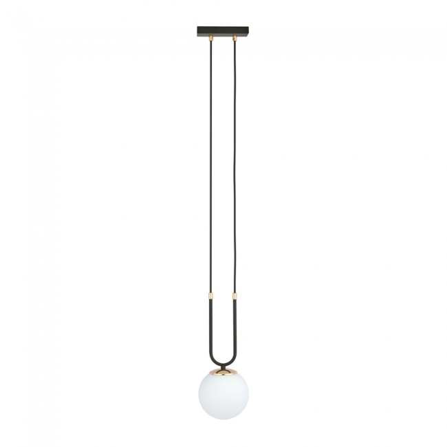 WONDERLAMP Lámpara de Techo Megan con esfera opal de cristal y altura ajustable Máx. 115cm 1xE27