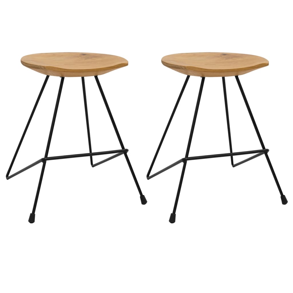 vidaXL Taburetes de cocina 2 unidades madera de teca maciza