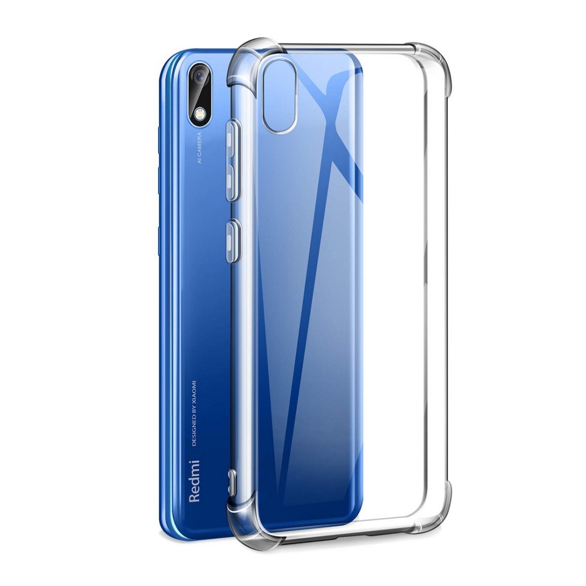 Tumundosmartphone Funda Gel Tpu Anti-Shock Transparente para Xiaomi Redmi 7A Vision