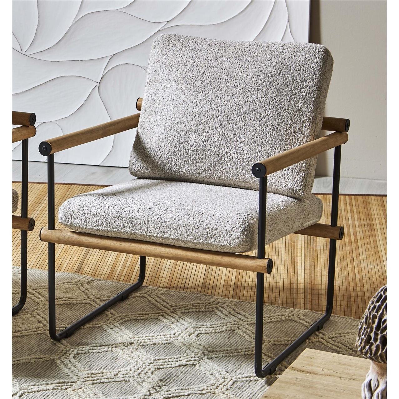 Butaca shakir rizo suave beige 68x77x83 cms. El mejor complemento para tu hogar.