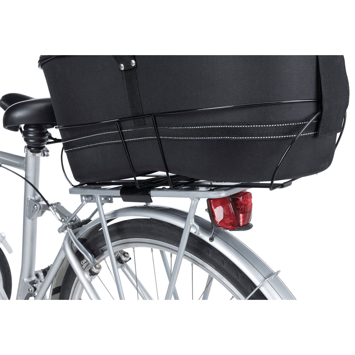 TRIXIE Cesta para Bicicleta Long para portaequipajes anchos negro