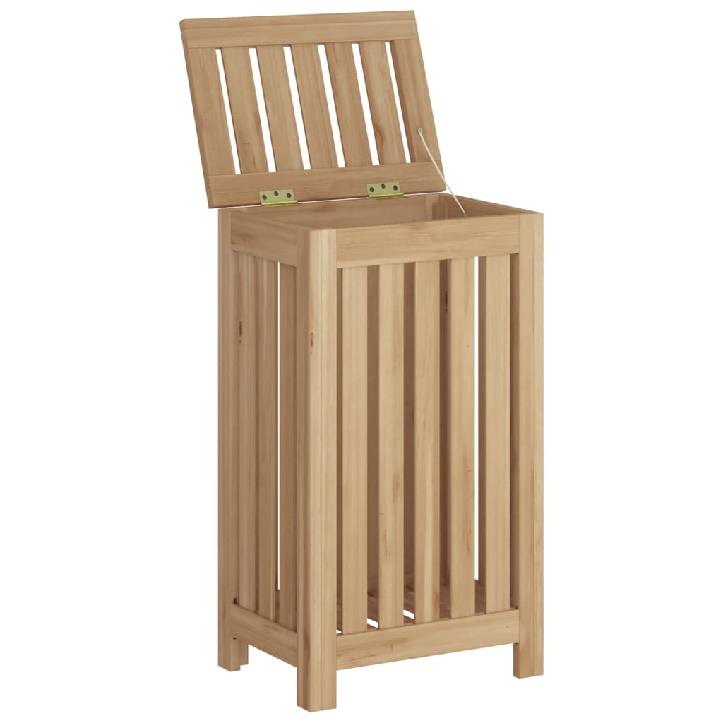 vidaXL Cesto de Ropa Sucia Madera Maciza de Teca Cubo Tapa Dormitorio Colada Dimensiones 35 x 25 x 60 cm, 50 x 35 x 60 cm