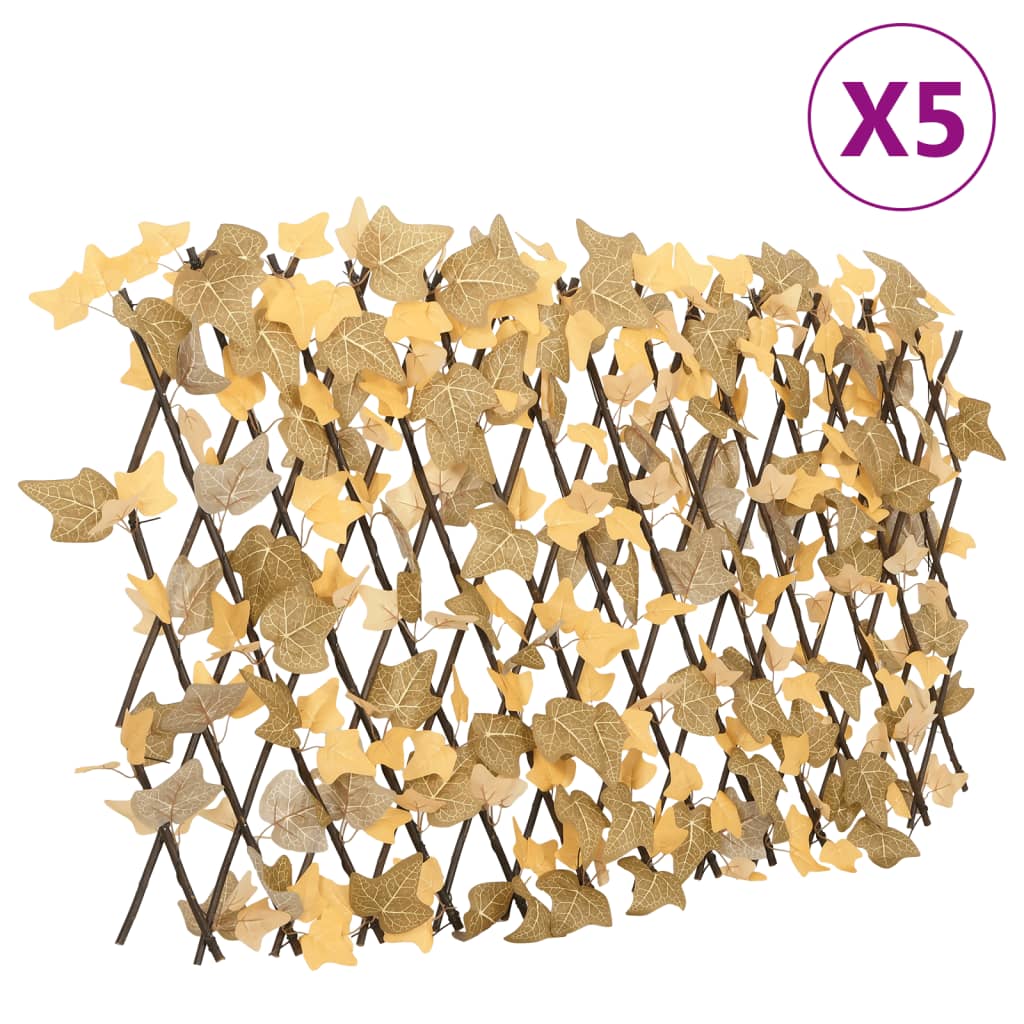 vidaXL Enrejado expansible de arce artificial naranja 5 uds 180x60 cm