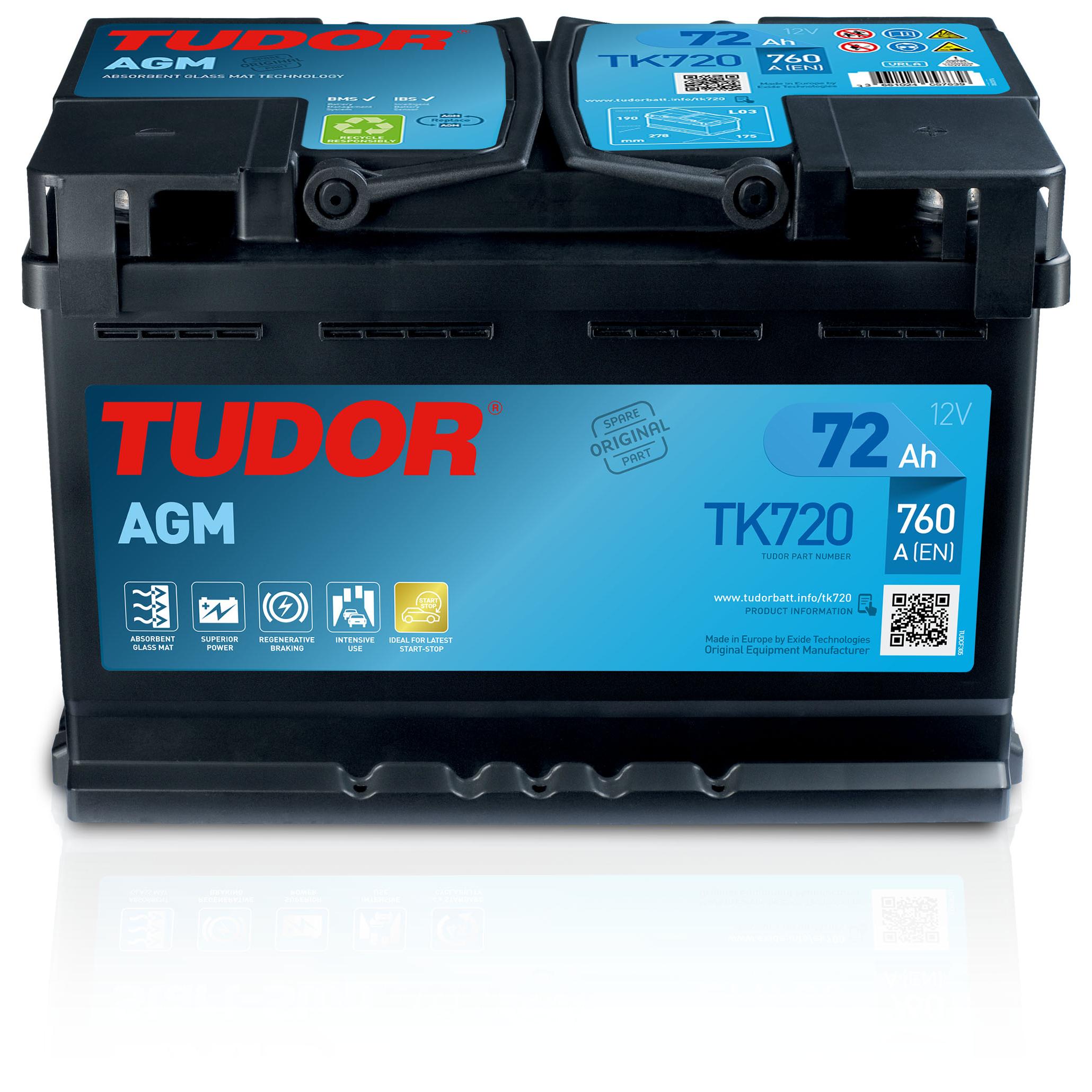 Tudor - Batería de Alta Calidad para Vehículos Tudor TK720 70.0 H6
