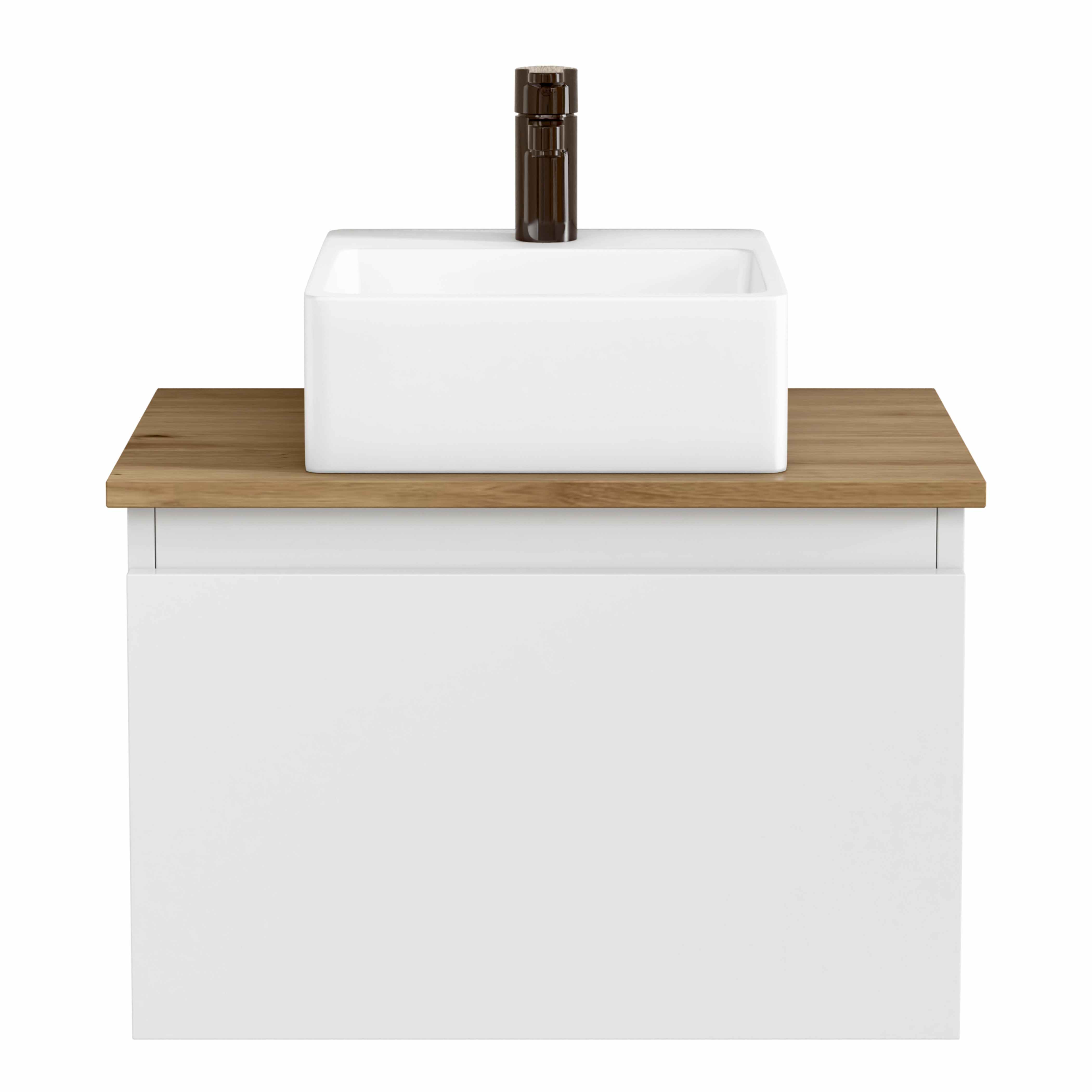 BELLOBATH - Mueble de baño suspendido con lavabo de cerámica, Mueble con puerta abatible, 50 x 32 x 30 cm