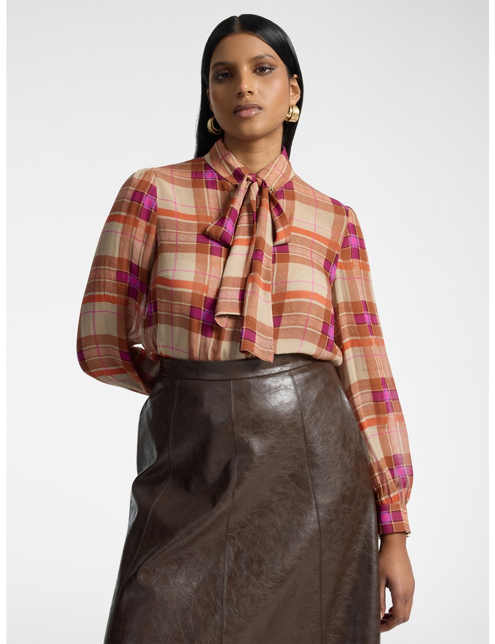 Elena Mirò - Camisa de georgette estampada con fajín