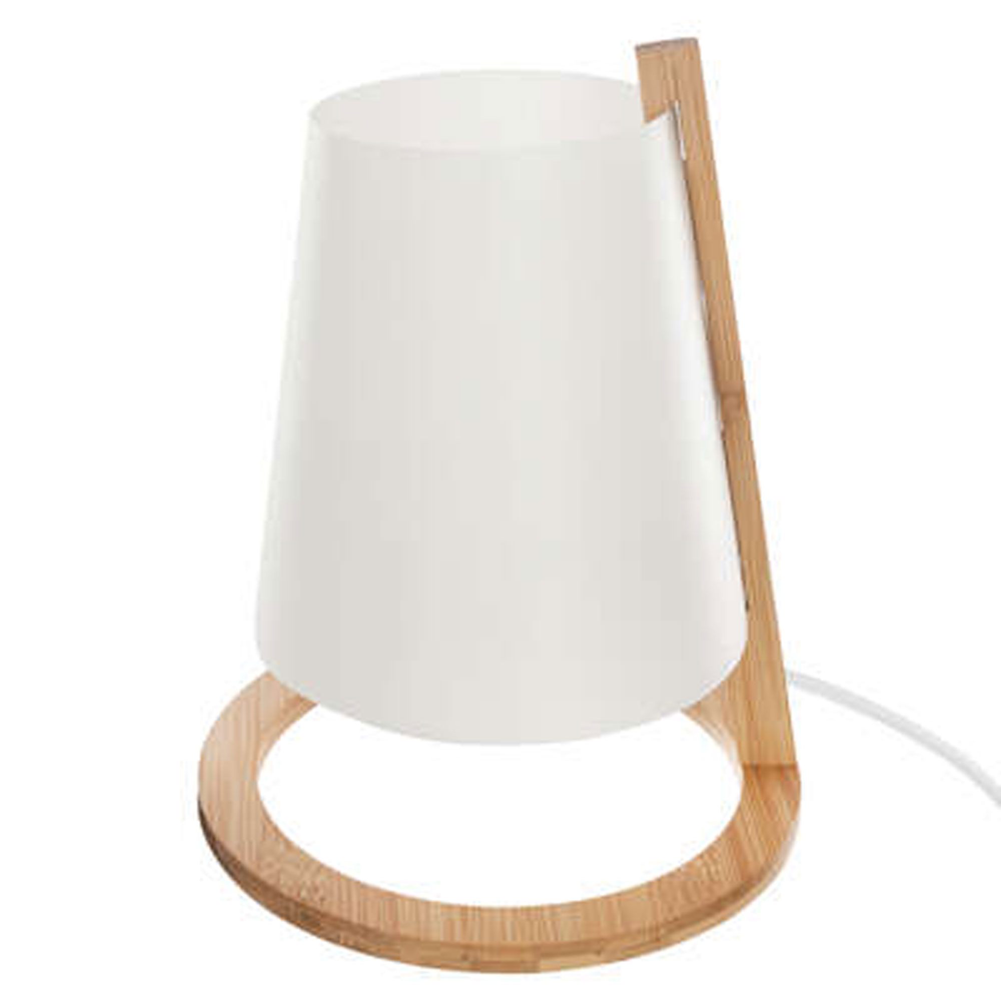 Atmosphera Lámpara de Bambú con Pantalla de Plástico H26 para Casquillo E14 Máximo 40W