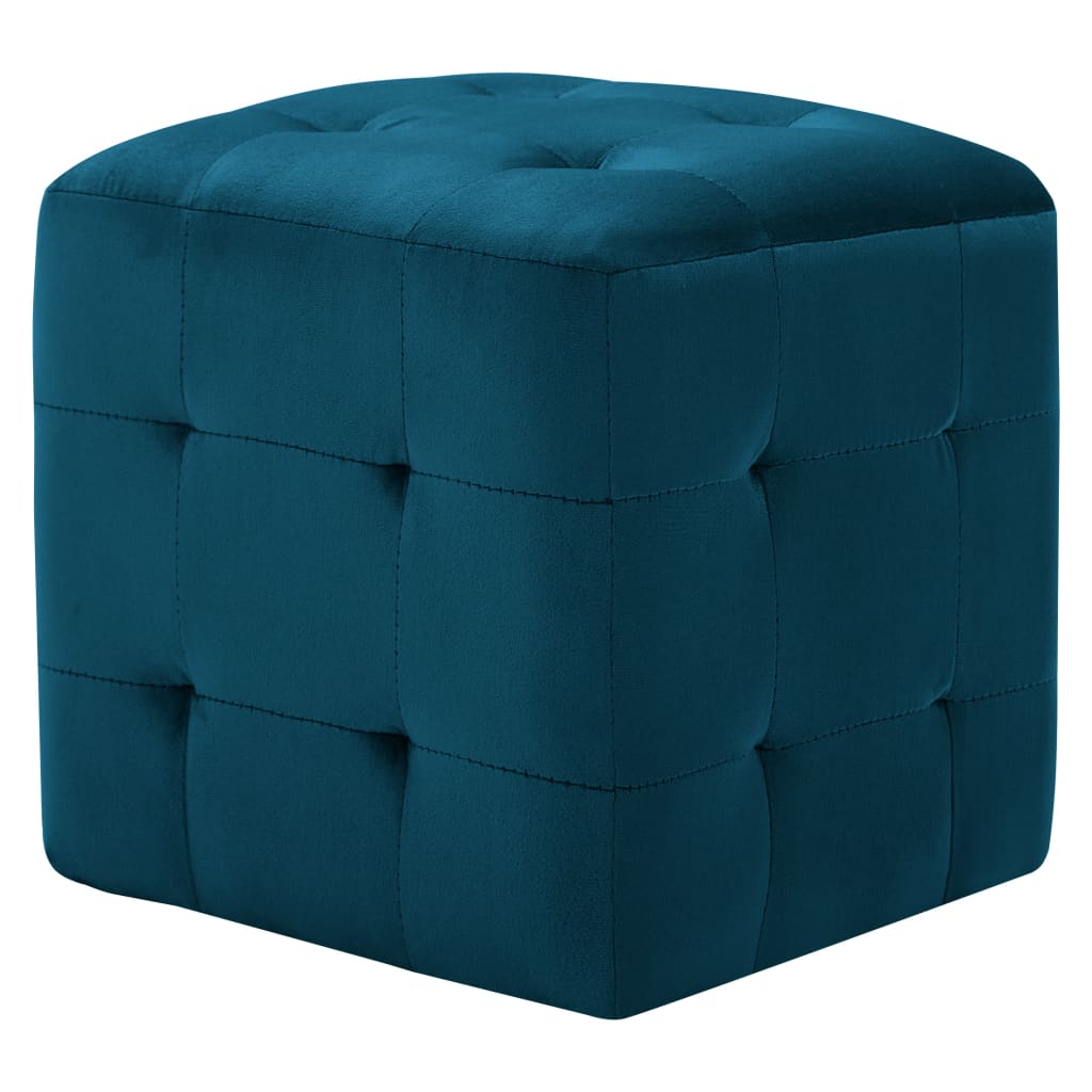 Vidaxl Mesitas de Noche 2 Unidades Terciopelo 30x30x30 Cm Azul