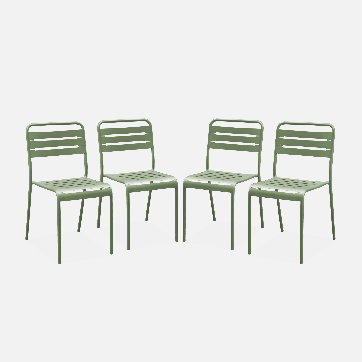 sweeek - Silla de jardín bistró de acero, set de 4 , Amelia , 44x52x79