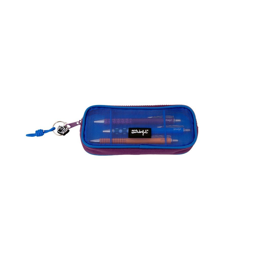 MR ESTUCHE DE REJILLA CON 3 BOLIGRAFOS AZUL OFFICE (PAP ADULTA S2) 20x5x7 Cms.