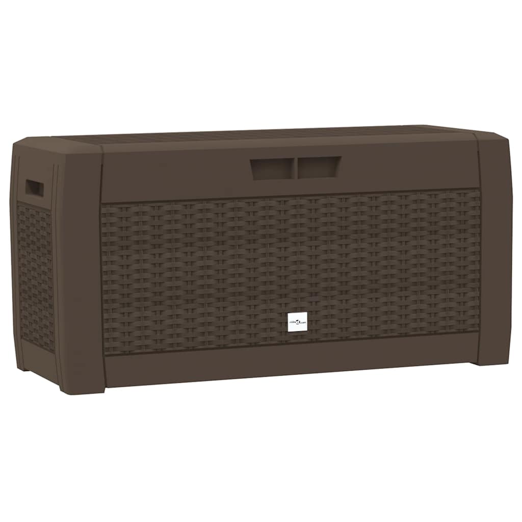 vidaXL Caja almacenaje de jardín polipropileno 119x48x60 cm en color Antracita/Marrón