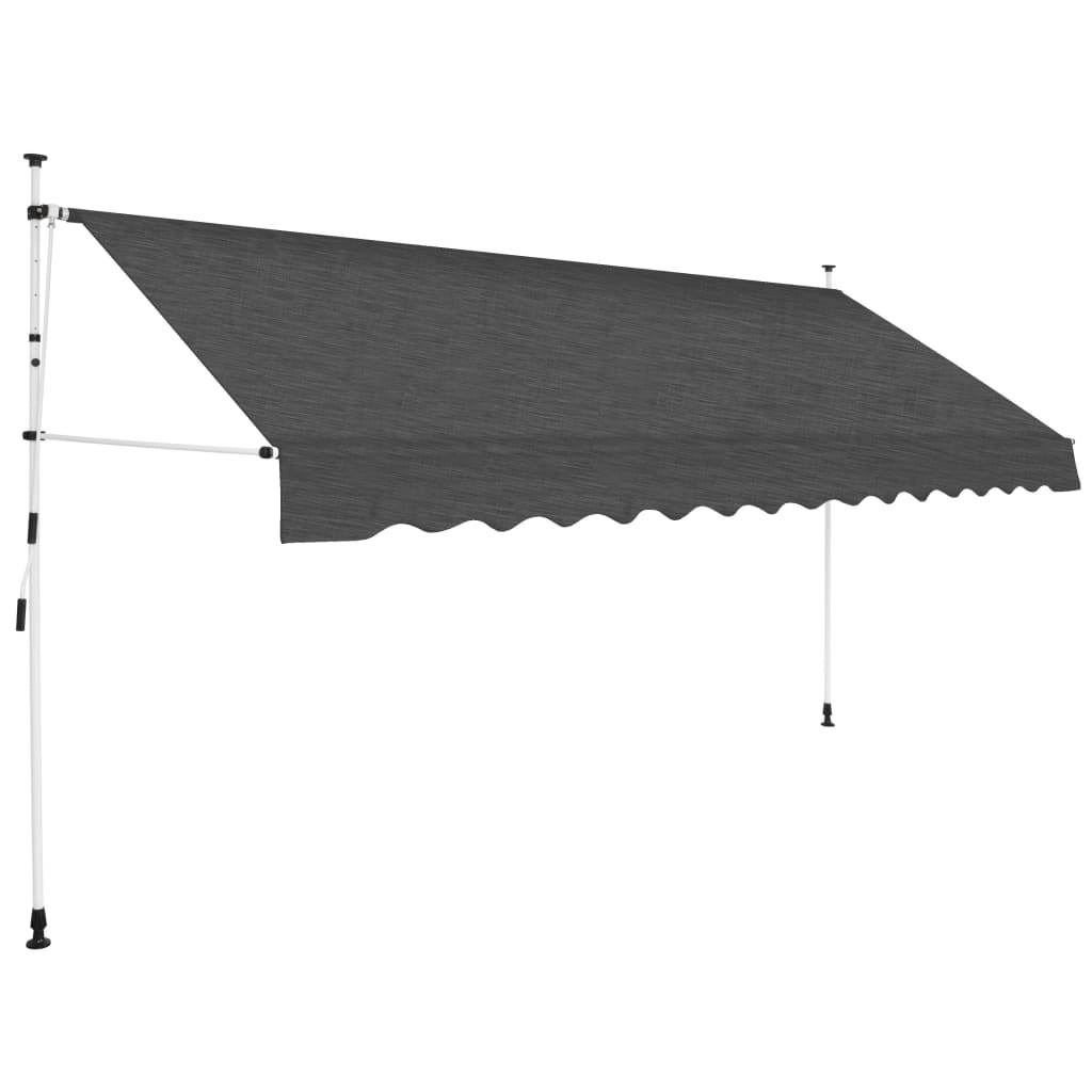 Vidaxl Toldo Retráctil Manual 350 Cm Protección Rayos UV - Azul y Blanco
