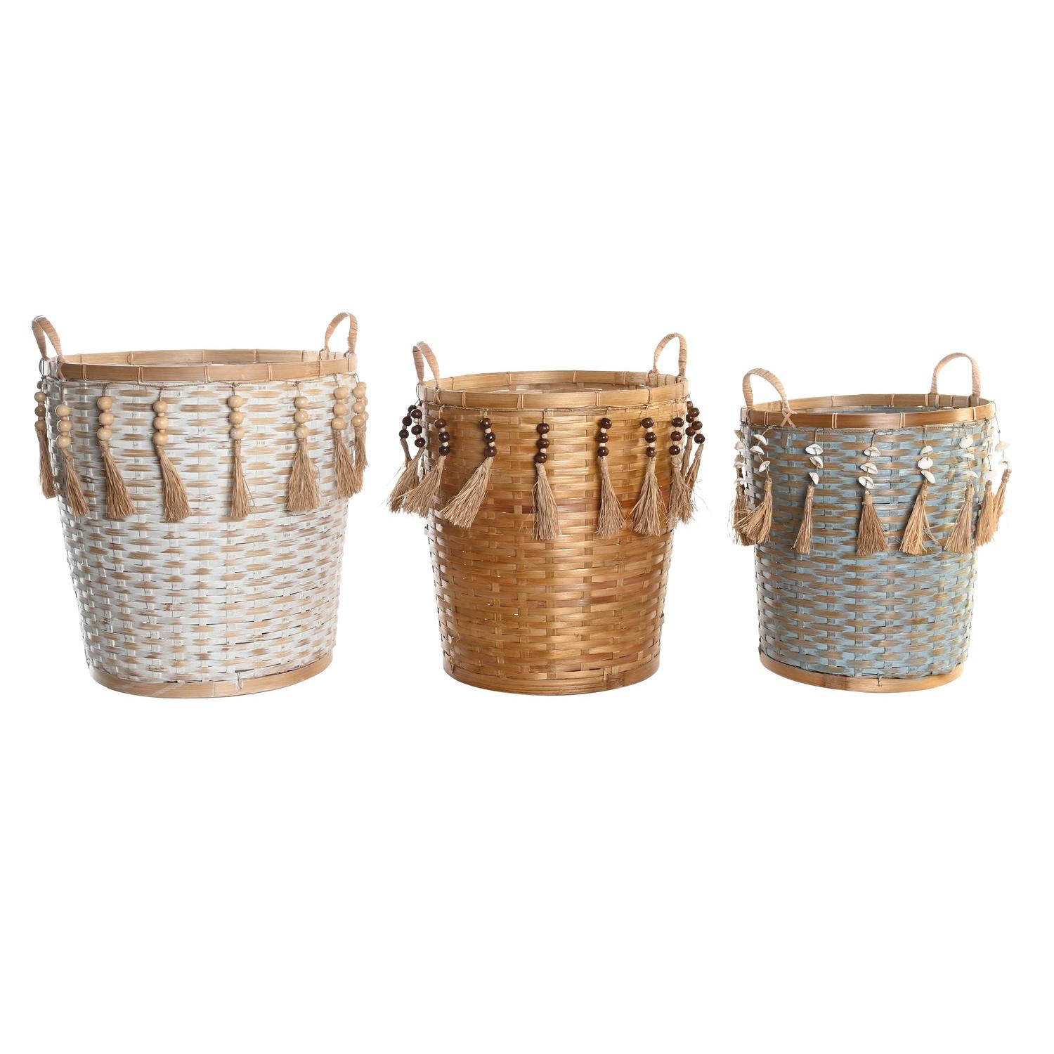 CESTA SET 3 BAMBU 49X45X54 44X49 36X46 MULTICOLOR DC203248 - EL MEJOR COMPLEMENTO PARA TU HOGAR FIJALO