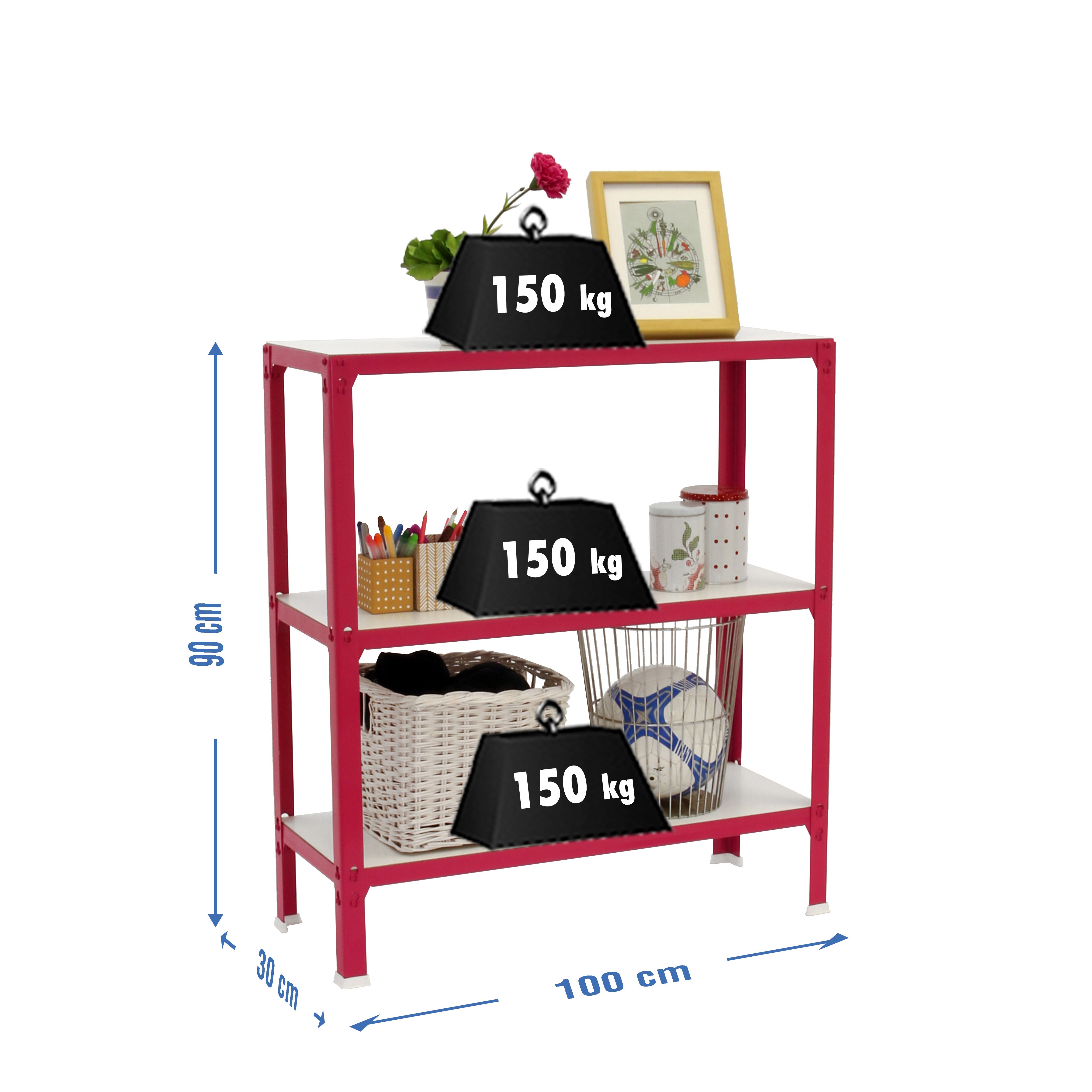 Estantería SIMONRACK Simonhome click wood plus 3/300 rosa/blanco