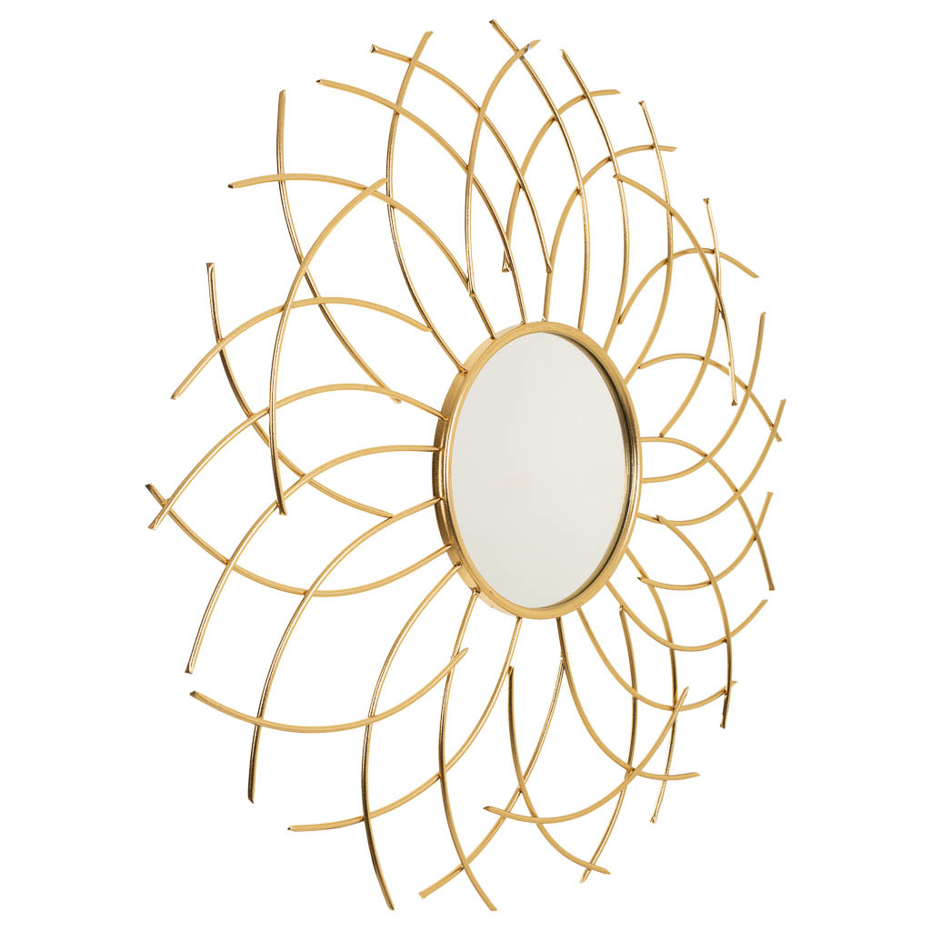 WANDERLUST DECO Espejo de metal dorado 89x3,5x89h cm