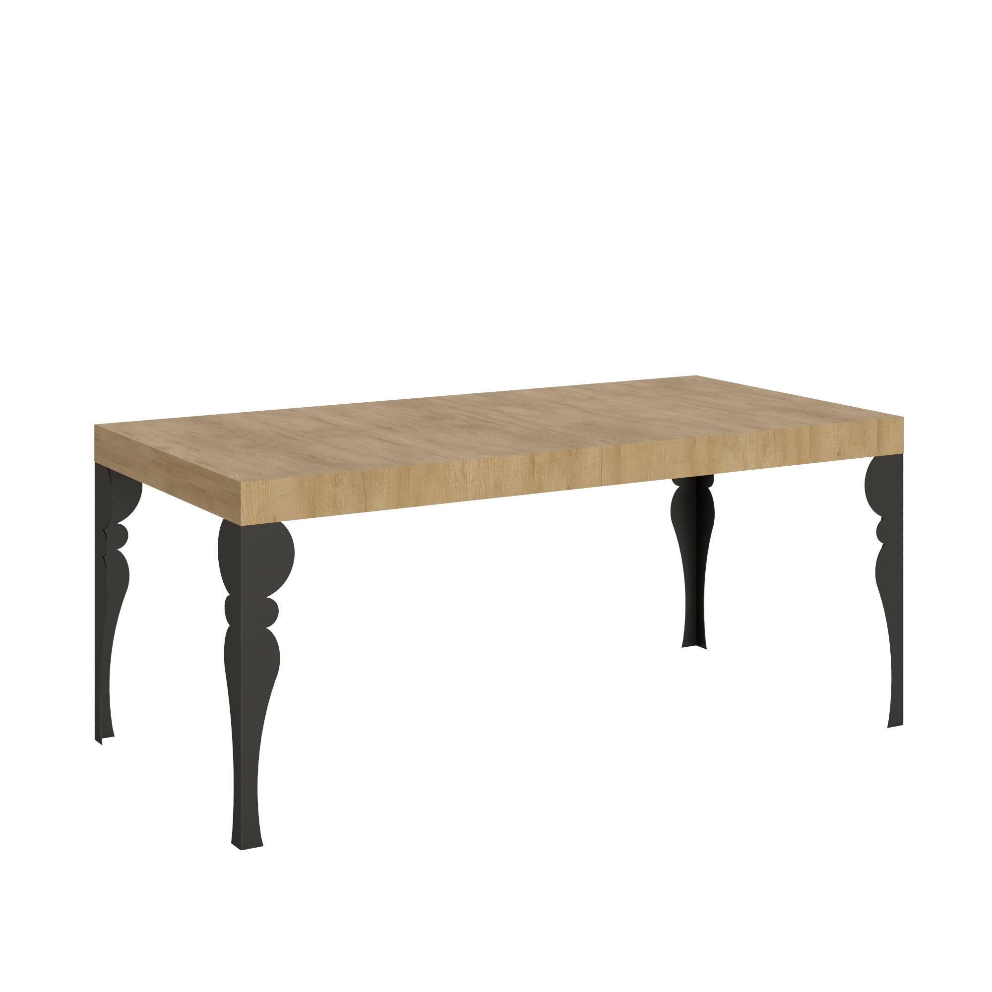 Mesa extensible Paxon 200/304x90 cm roble natural con patas antracita - Itamoby