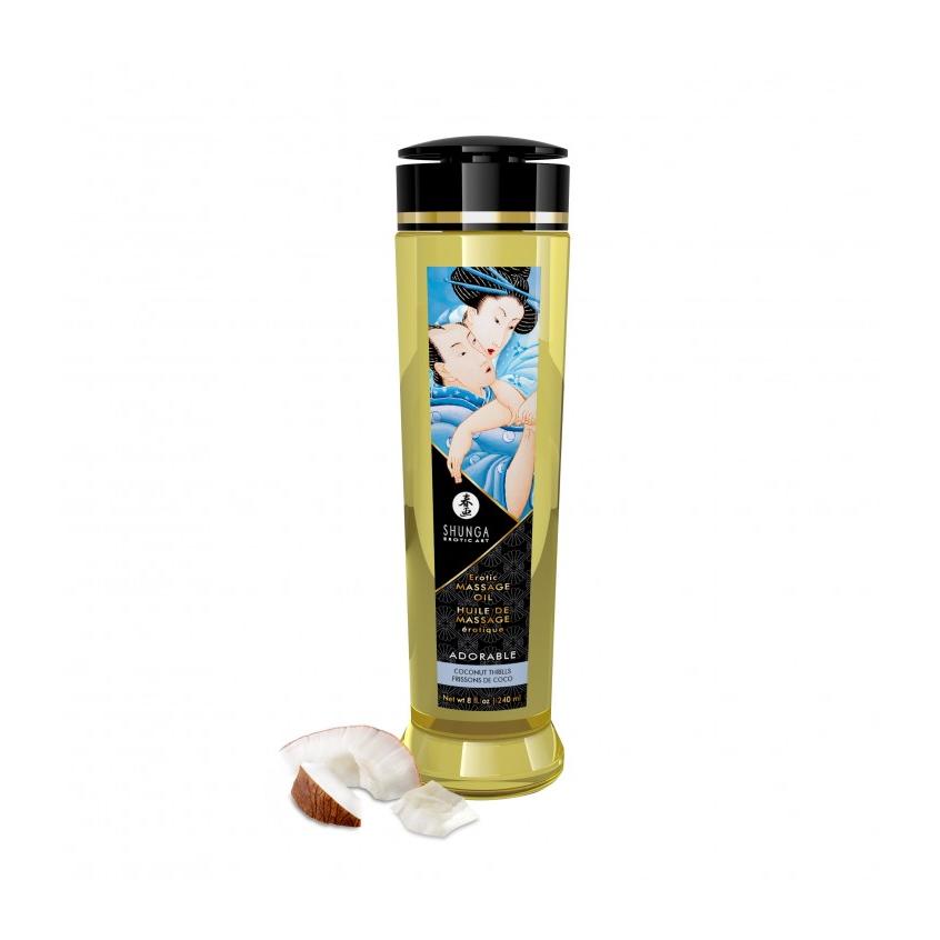 ACEITE DE MASAJE SHUNGA ADORABLE EMOCIONES DE COCO 240ML