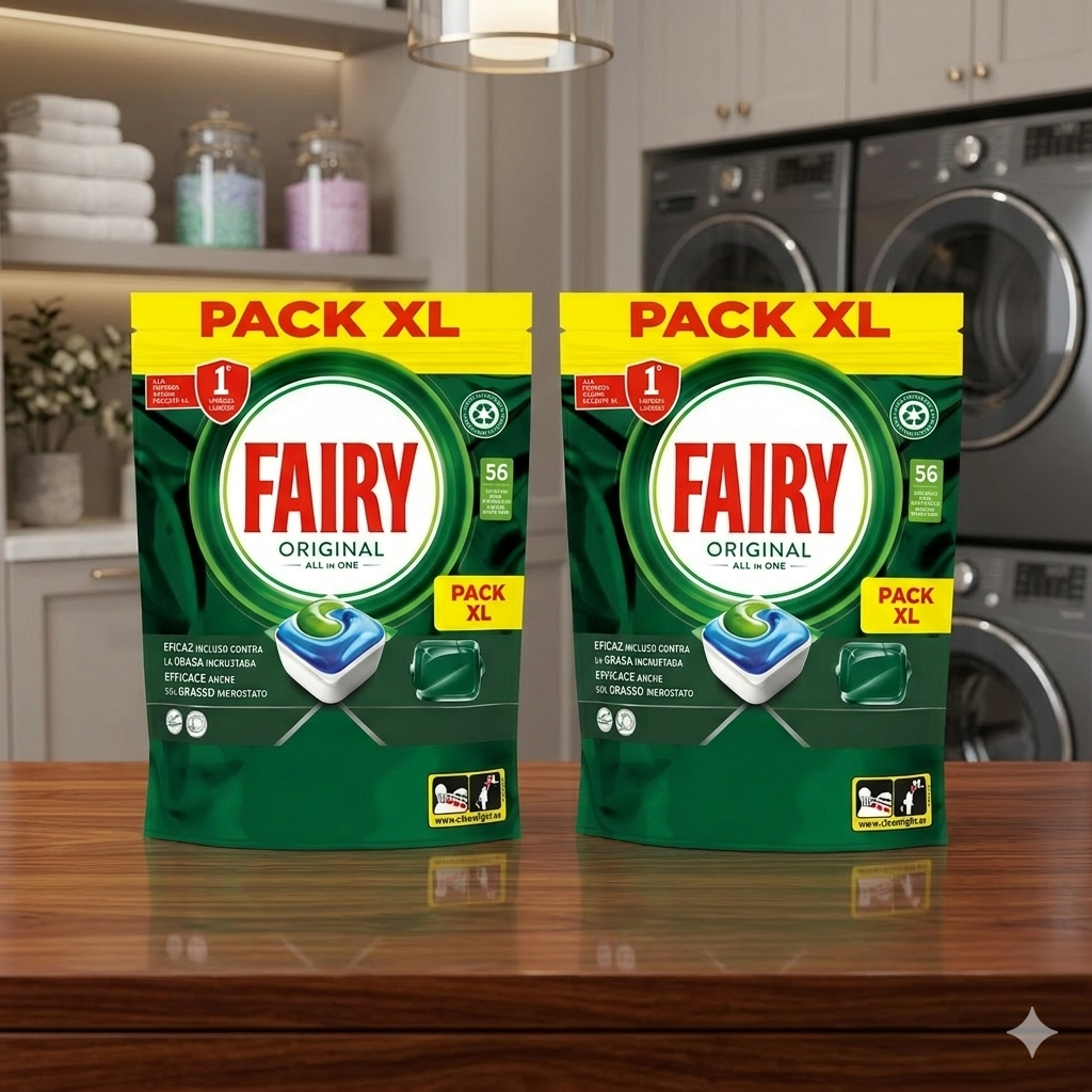 Fairy Pack de 2   dos bolsas de 56 capsulas cada una total :112 Cápsulas Fairy Original Todo En Uno