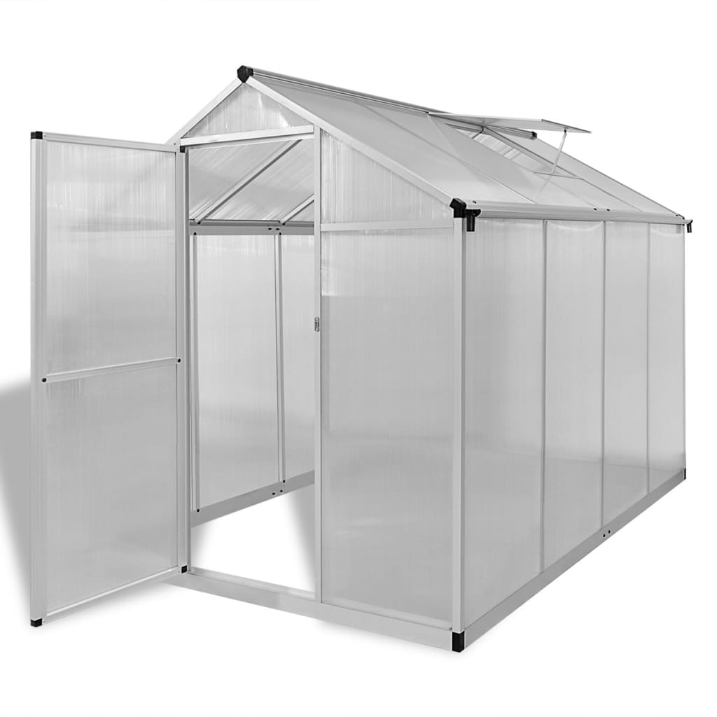 vidaXL Invernadero Caseta Jardin Terraza Cultivo de Plantas de Aluminio Dimensiones 242 x 190 x 195 cm (4.6 m²), 242 x 250 x 195 cm (6.05 m²), 302 x 250 x 195 cm (7.55 m²)
