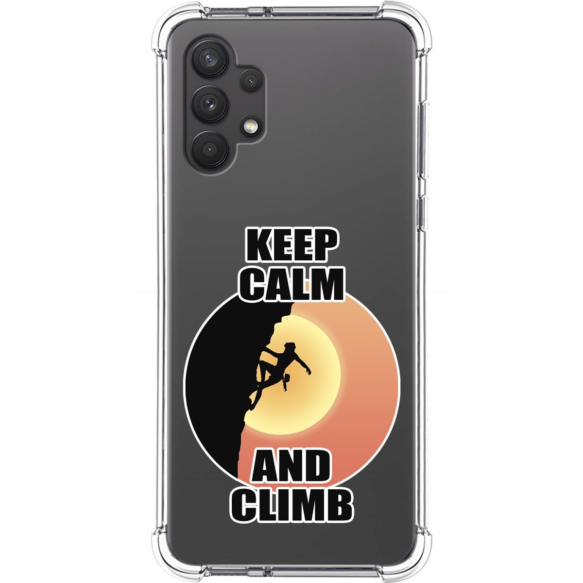 Tumundosmartphone Funda Silicona Antigolpes para Samsung Galaxy A32 4G diseño Mujer Escalada Dibujos