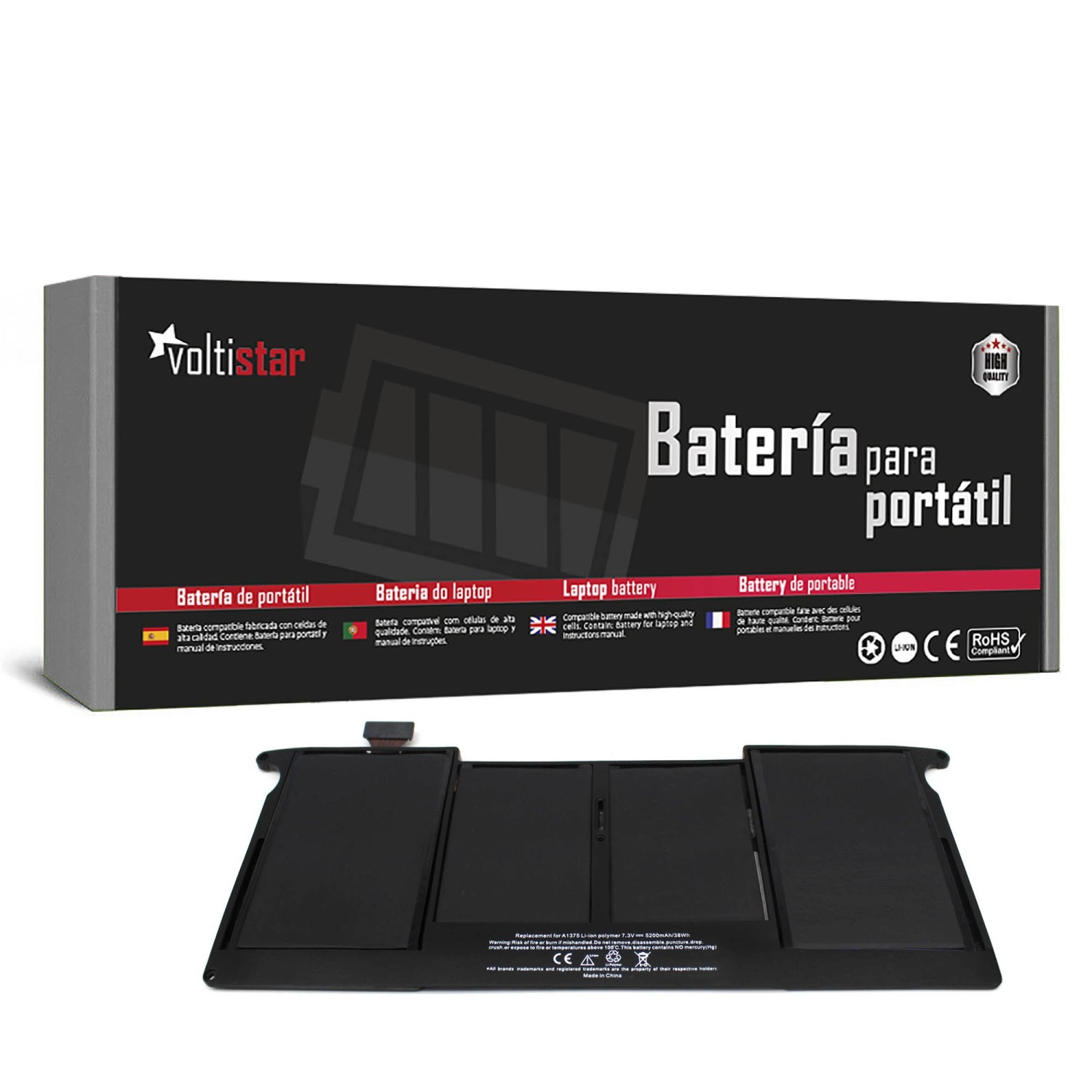 BATERÍA PARA PORTÁTIL  APPLE MACBOOK AIR 11" A1370 A1375 A1390 MC505LL/A MC506LL/A MC507LL/A  (2010)