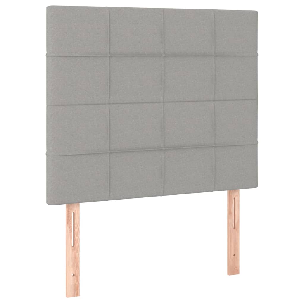 vidaXL Cabecero con luces LED tela gris claro 80x5x118/128 cm