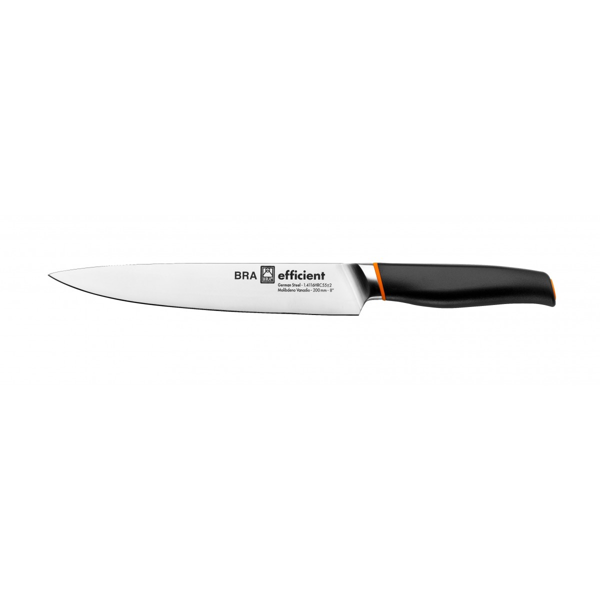 Bra - Cuchillo Fileteador Efficient, 20 cm, Uso Diario, Utensilio Cocina, Corte Cómo y Seguro, Acero Inoxidable, Carne, Filetes