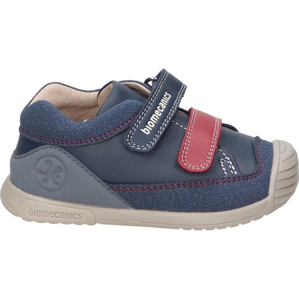 BIOMECANICS | Zapatos Biomecanics para Bebé – Zapatillas Primeros Pasos Infantiles en Color Azul Marino con Detalles – Zapato con Doble Velcro – de Piel – Respetuoso – Flexible – Cómodos – Modelo 251124-A183