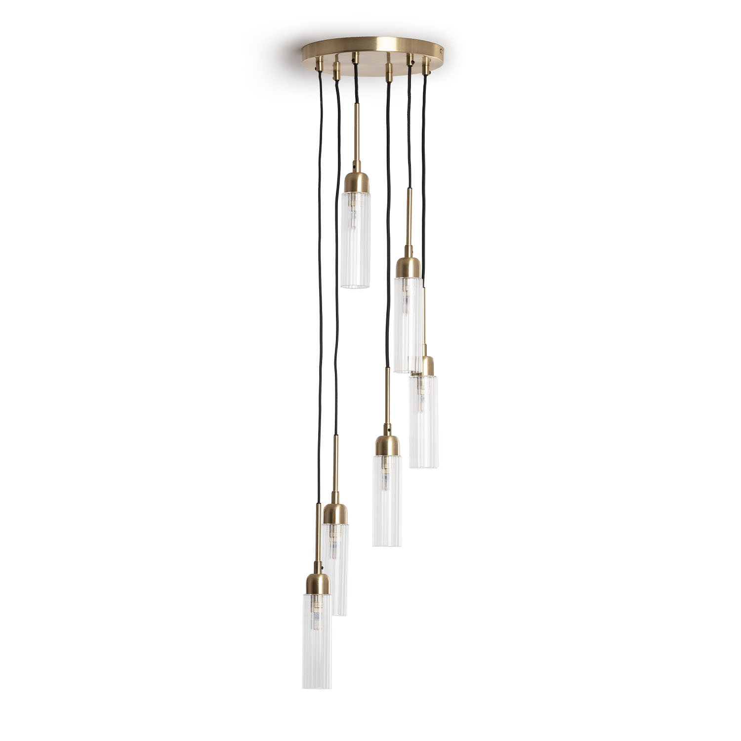 Ledkia Lámpara Colgante Metal y Cristal Sest Iraide Dorado