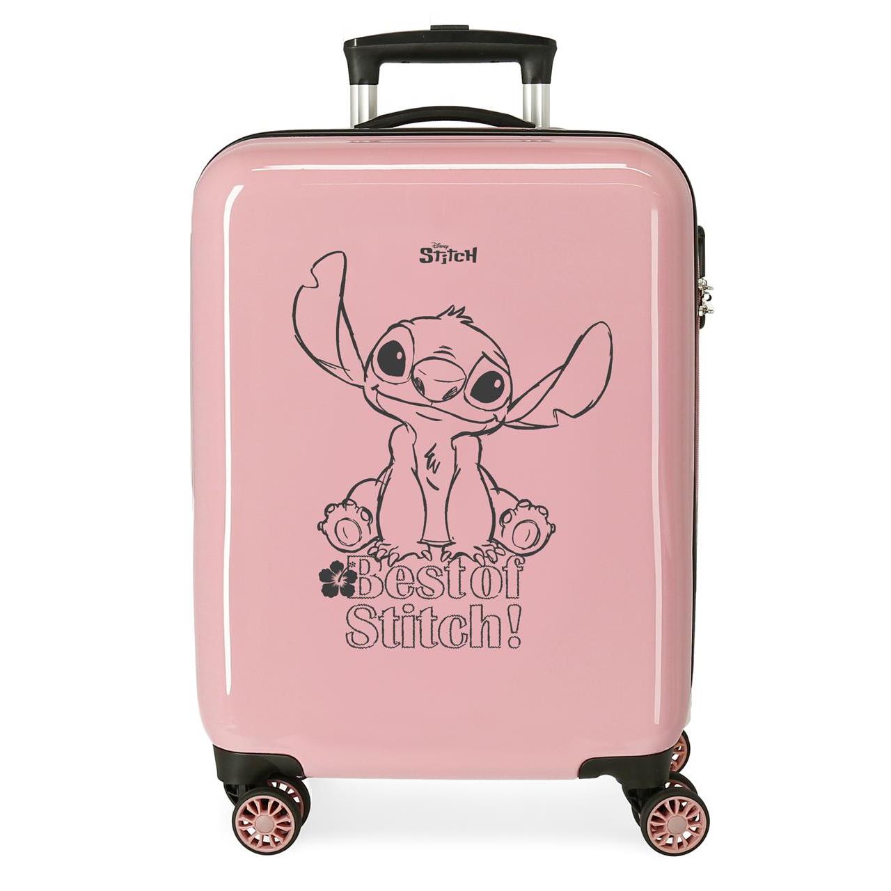 Disney Maleta De Cabina ABS Rígida Best Of Stitch Rosa