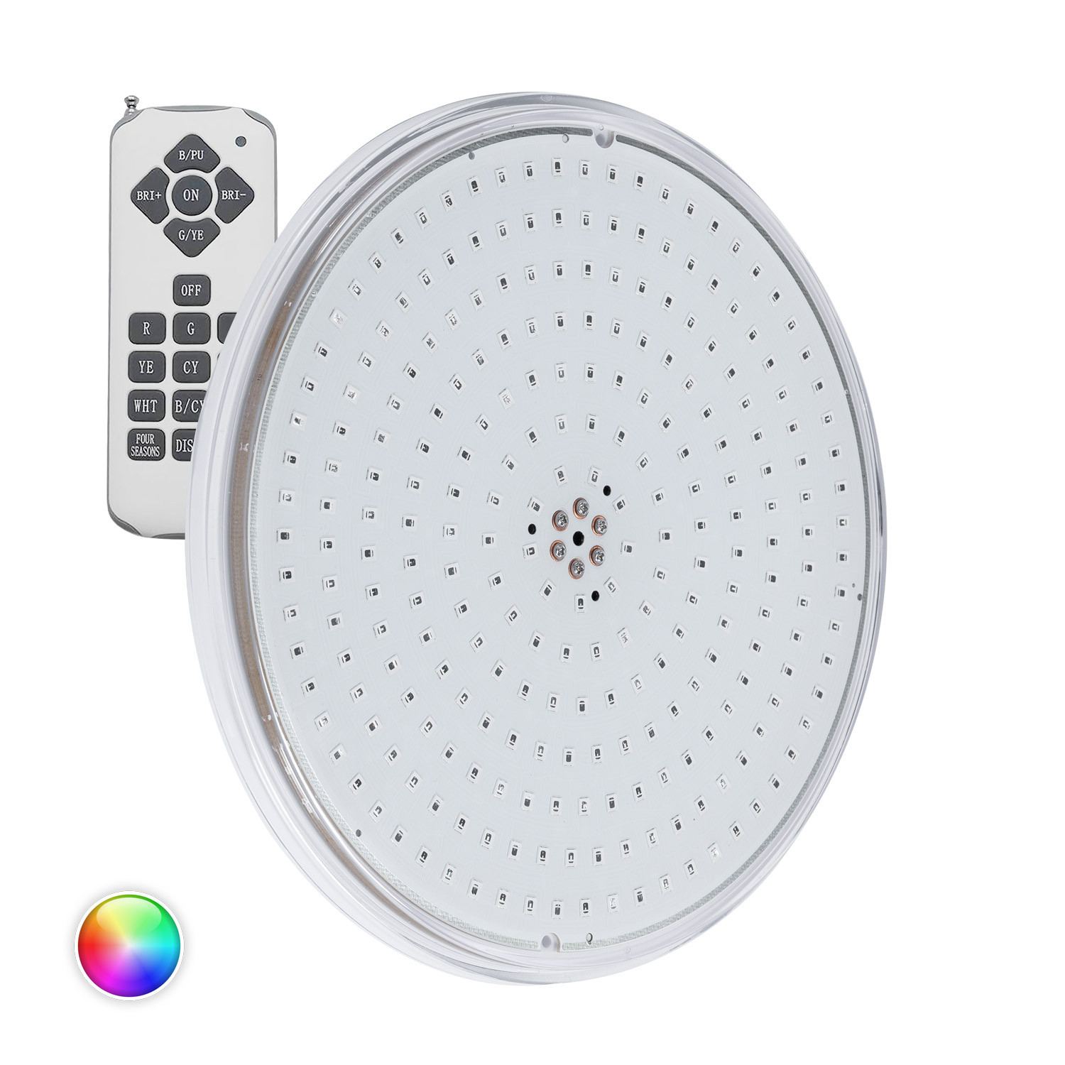 Ledkia Bombilla Piscina LED RGB Sumergible Slim 12V AC 20W IP68 PAR56 Mando RF RGB