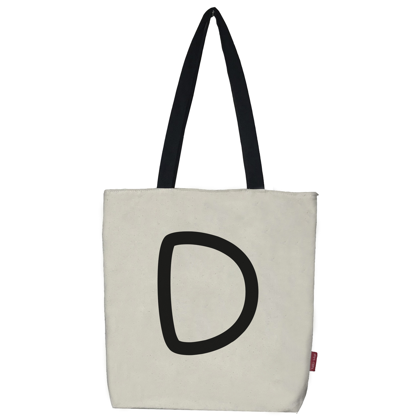 Hello-Bags. Bolso tote bag con cremallera, forro y bolsillo interior. Exterior: Algodón 100%. Incluye sobre kraft de regalo. Modelo D. Color: Crudo / Negro. Medidas: 37x38 cm.