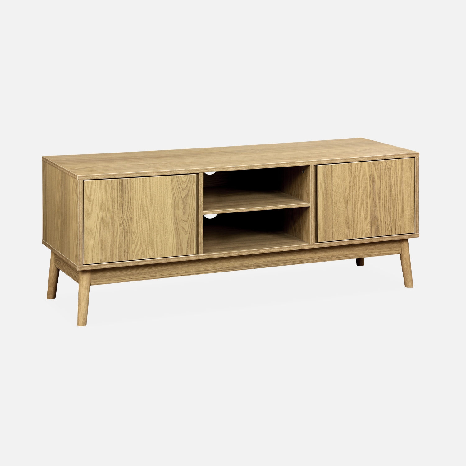 sweeek - Mueble TV de efecto madera con 2 puertas, 120cm , Dune , 120x39x48