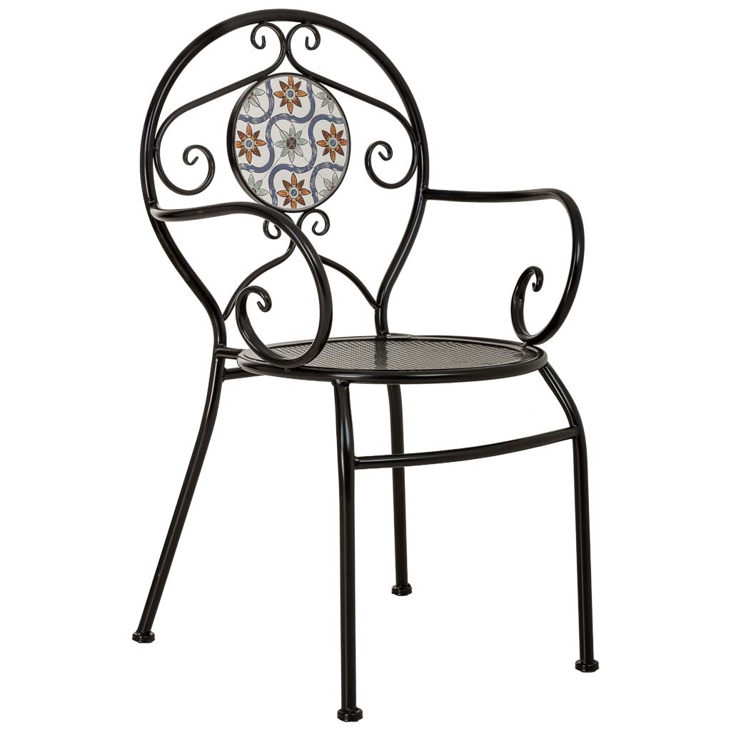 Wonderlust Deco - Sillon de mosaico y forja naranja 58x54x88h cm Naranja 58x54x88h cm