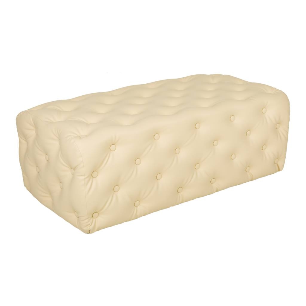 WANDERLUST DECO Banqueta tapizada blanca108x54x40h cm de estilo Art Deco