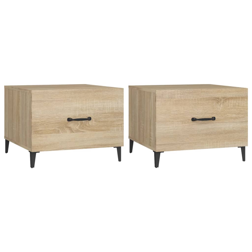 Vidaxl Mesas de Centro con Patas Metal 2 Uds 50x50x40 Cm Blanco