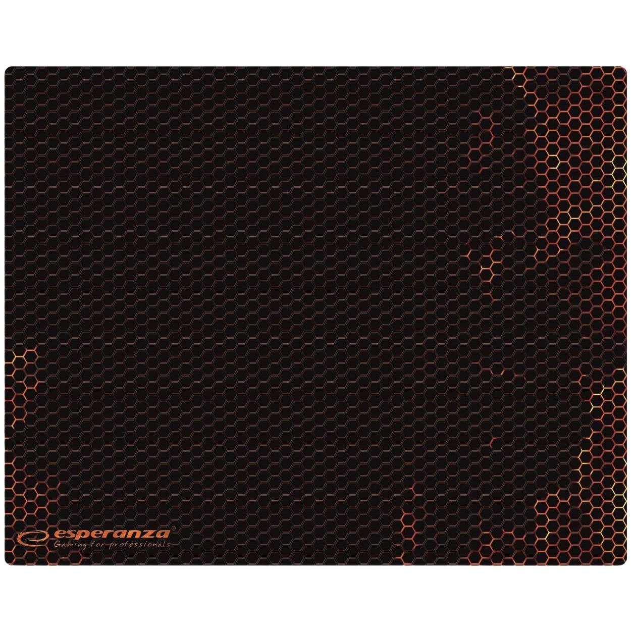 Esperanza EGP101R gaming mouse pad black, large size with cloth surface, anti-slip design for optimal performance in gaming and office use.