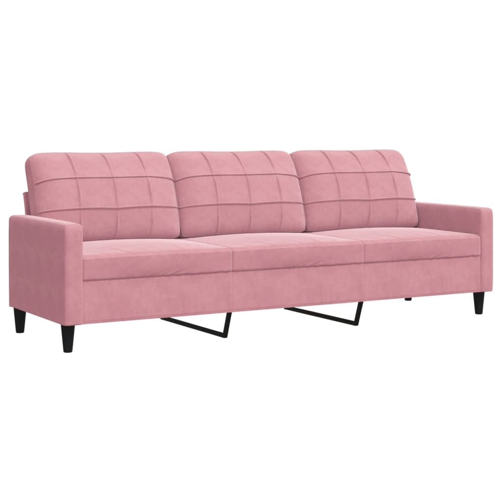 vidaXL Sofá de 3 plazas terciopelo rosa 210 cm