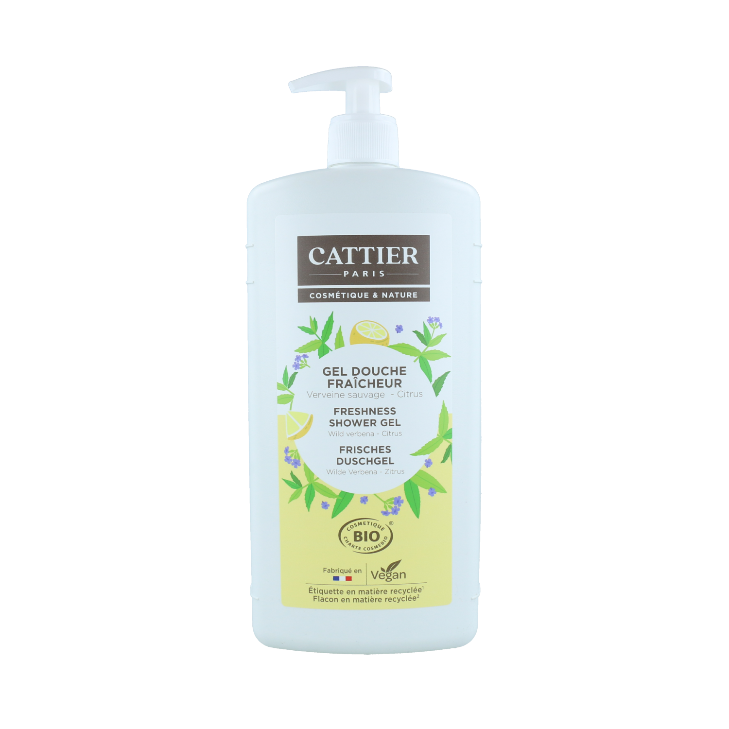 Gel de Ducha Refrescante Verbena Silvestre Cítricos 1 L de gel Cattier