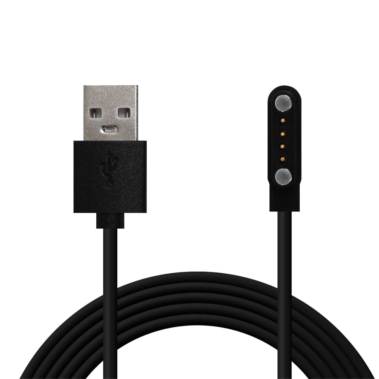 Ociodual Cable Usb Cargador para Reloj Inteligente Modelo Universal 4 Pines 7,8 mm Base Magnética-Varios modelos smartwatches.Negro