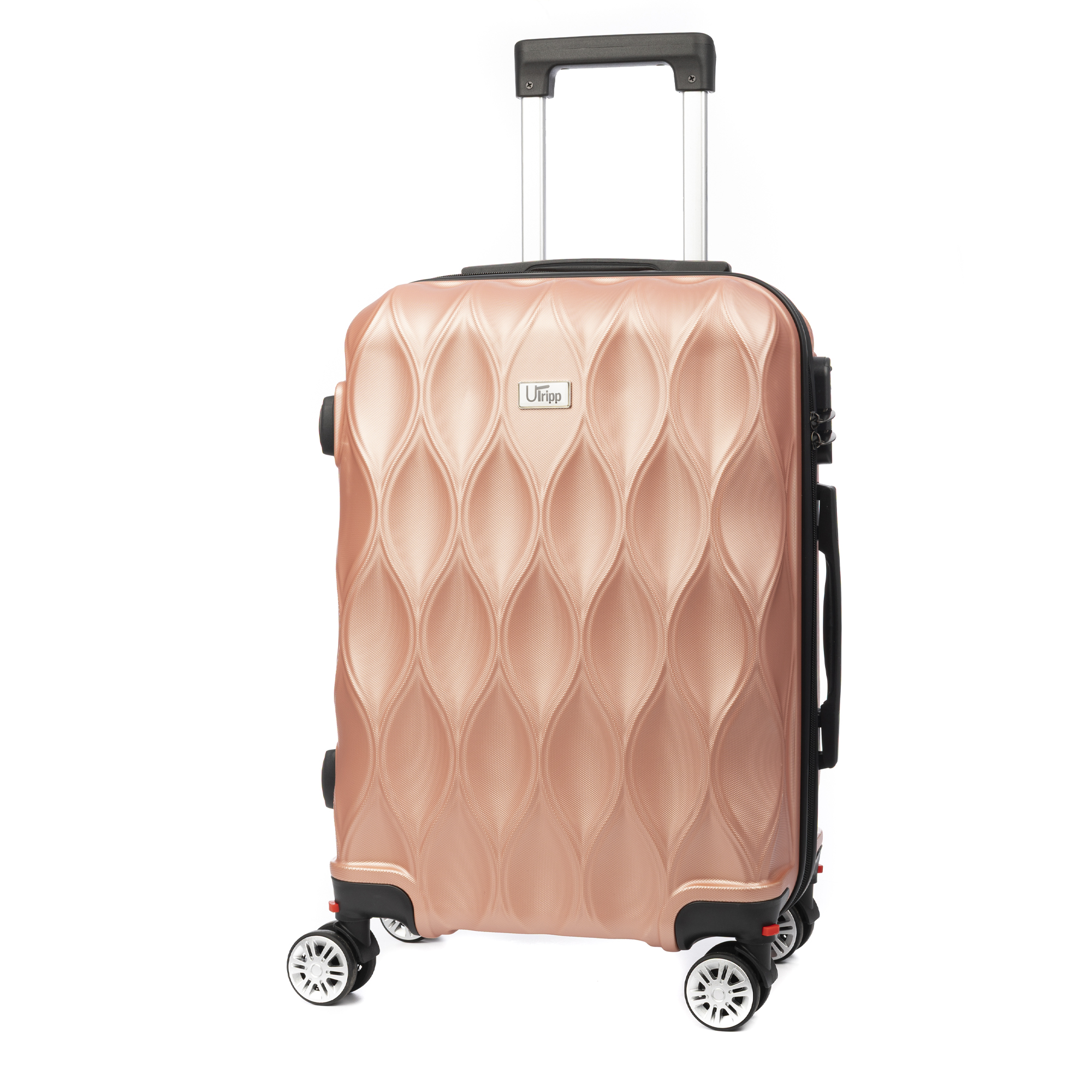 DAM Maleta de cabina Trolley en material ligero de ABS de alta resistencia. Cerradura numérica y 4 ruedas dobles extraíbles y giratorias 360°.  37x24x56Cm