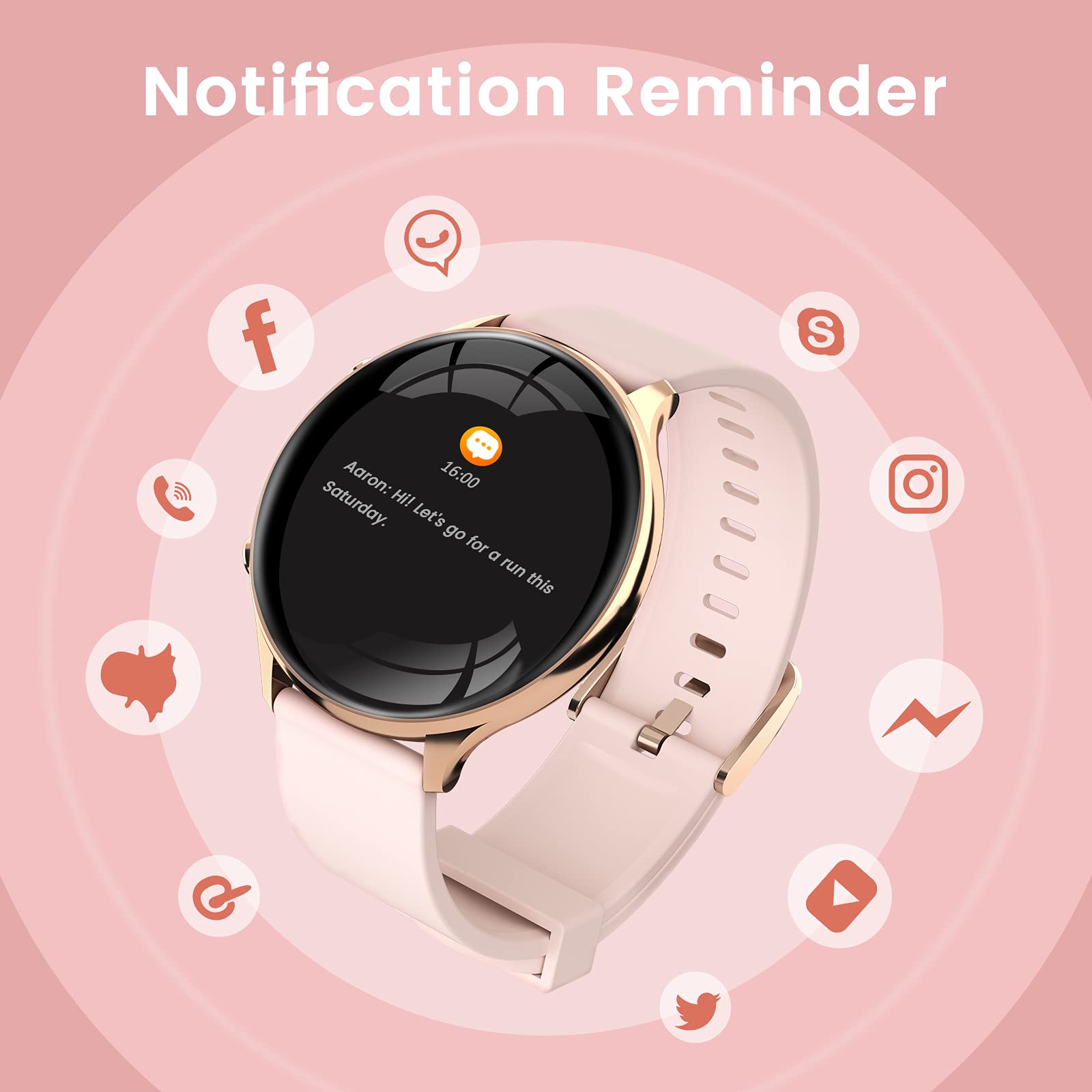 Oferta Smartwatch Mujer con Llamada Bluetooth/Marcación, 1.7'' Reloj  Inteligente Mujer 28 Modos Deportes/Frecuencia Cardiaca/SpO2/Seguimiento  Menstrual/Monitor Sueño/Reproductor Música Android iOS Oro Rosa