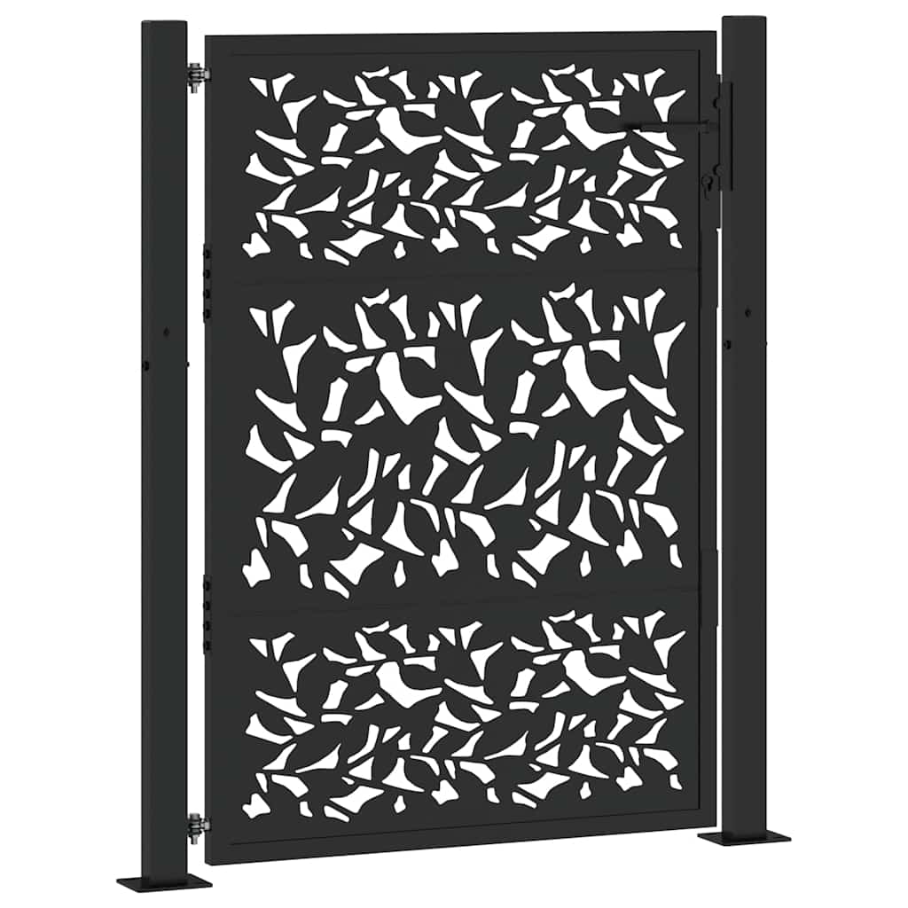 vidaXL Puerta de jardín diseño de hoja de acero negra 105x130 cm
