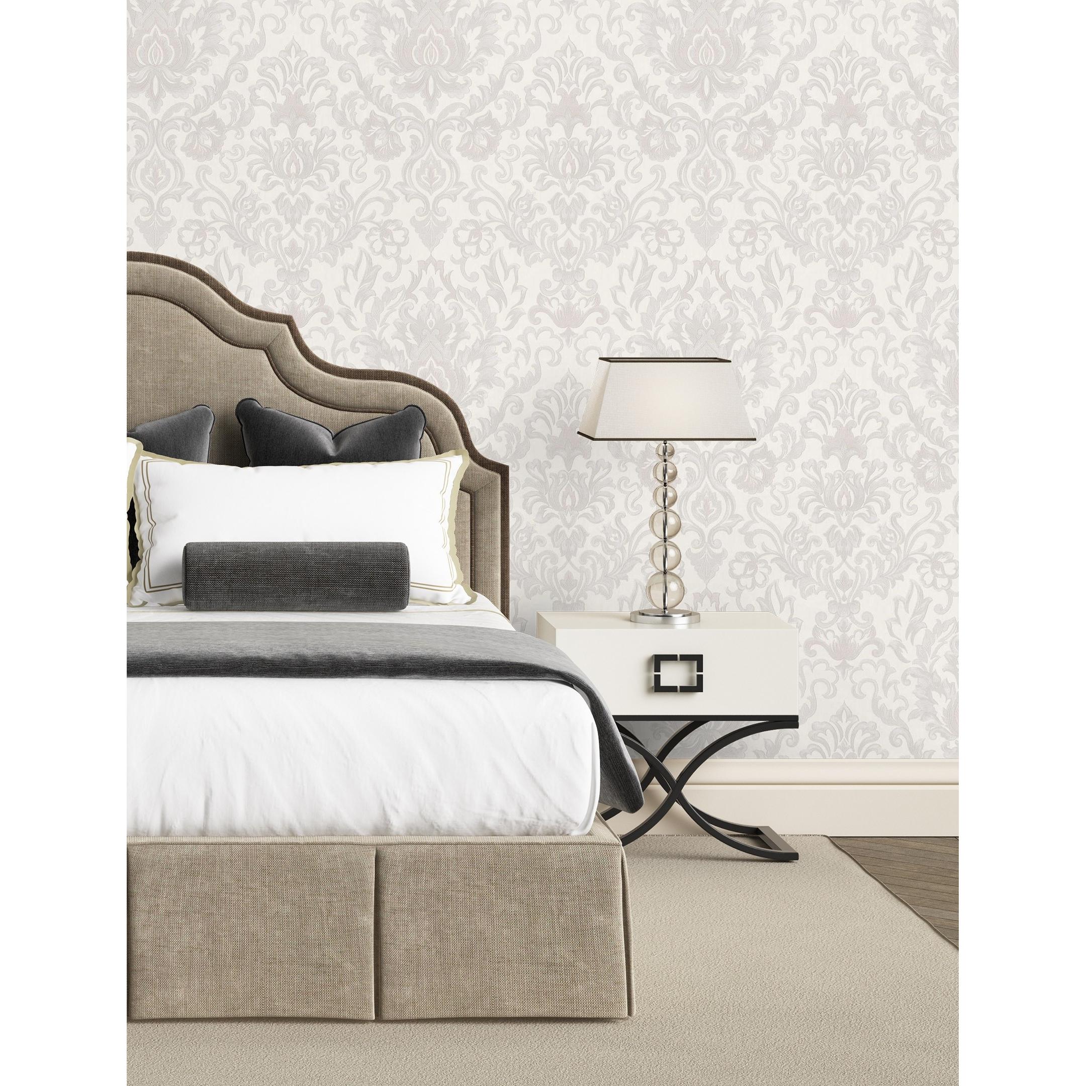 Papel pintado vinílico damasco lujoso efecto textura de tela tejida en relieve - Darinka 676404 de GAULAN - Rollo de 10 m x 1,06 m