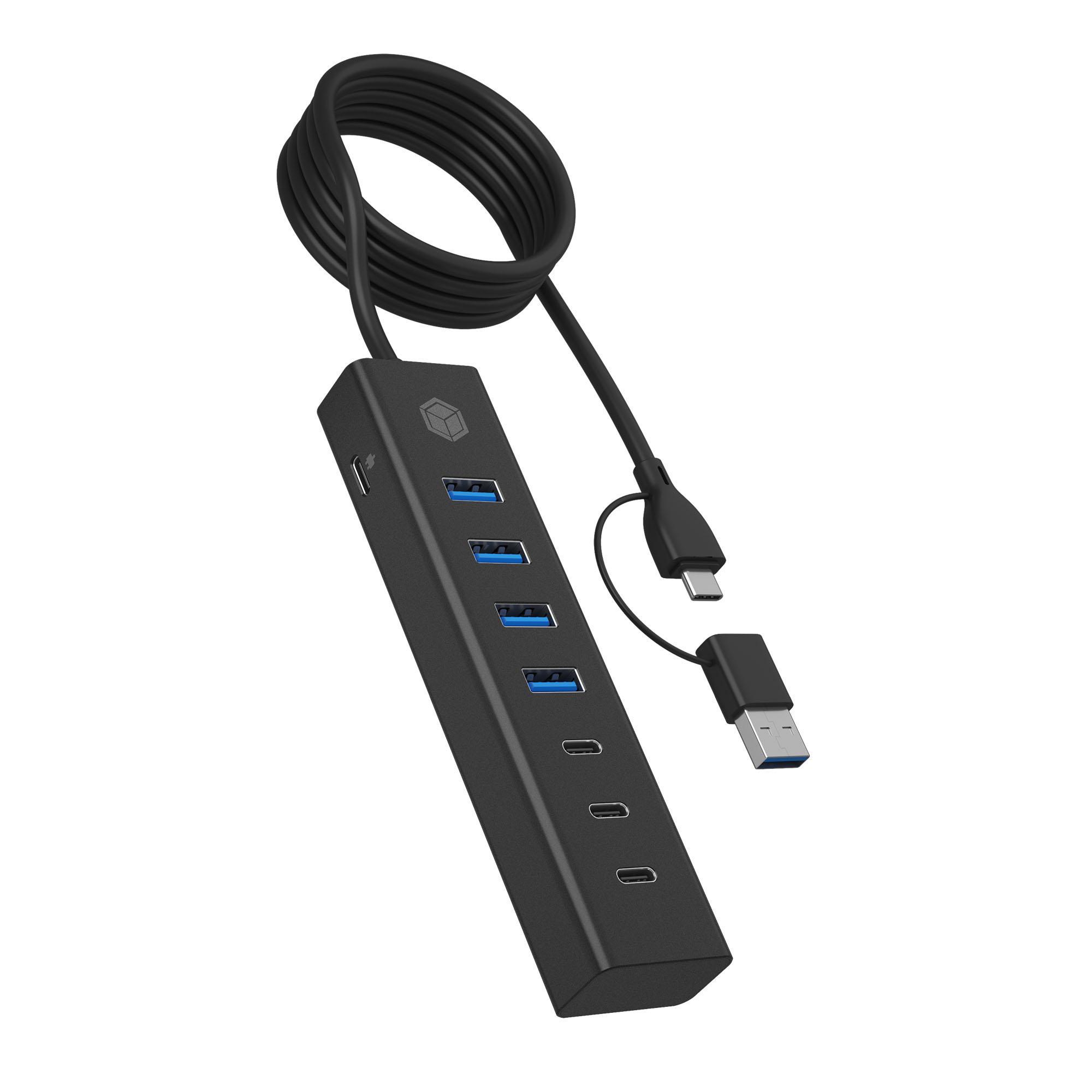 ICY BOX IB-HUB1737-C3 USB 3.2 Gen 1 (3.1 Gen 1) Type-C 5000 Mbit/s Negro