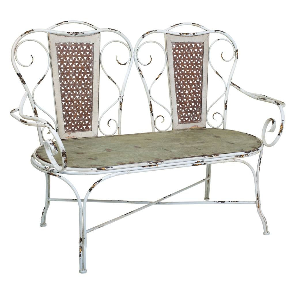Wonderlust Deco - Banco de metal 129x56.5x95h cm Gris Gris 129x95x56.5h cm