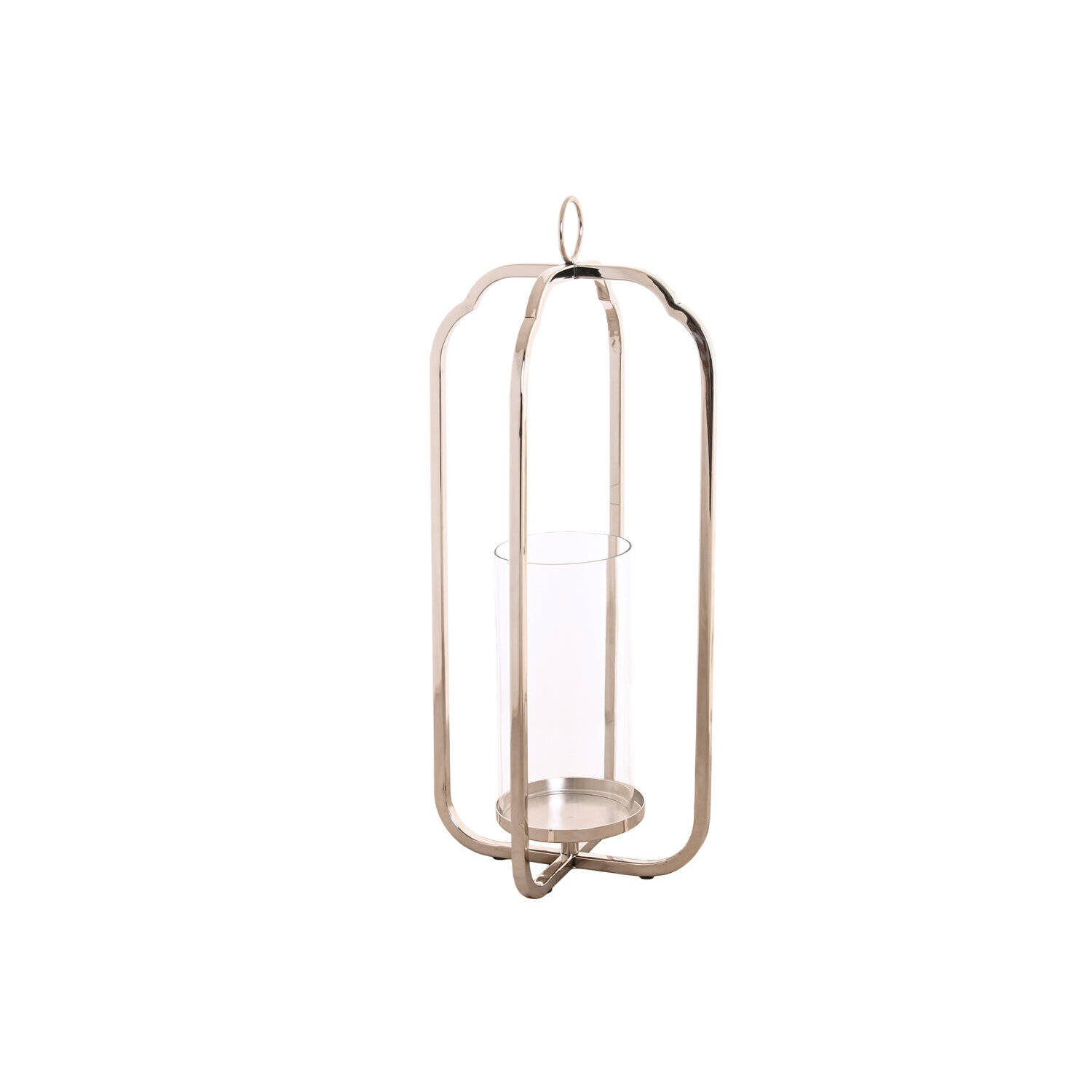 Portavela acero cristal 21x21x49 cromado plateado , La mejor decoración para tu hogar.