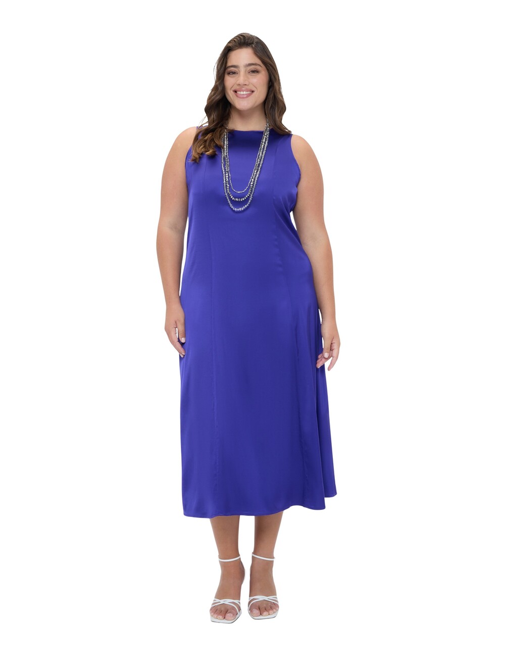 Fiorella Rubino - Vestido largo sin mangas en raso de viscosa