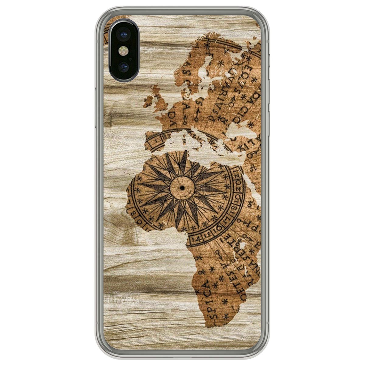 Tumundosmartphone Funda Gel Tpu para Iphone X / Xs diseño Madera 07 Dibujos