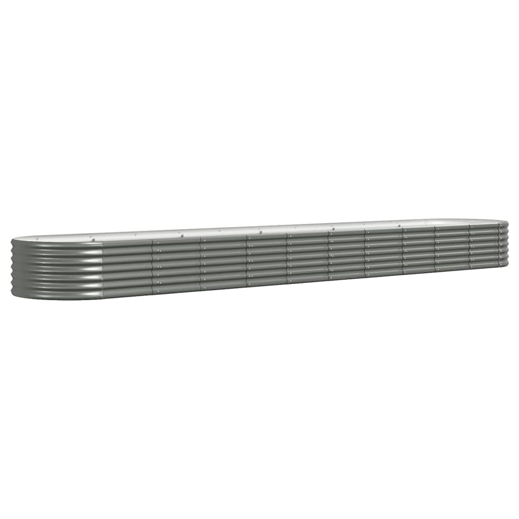 vidaXL Jardinera arriate acero recubrimiento polvo 440x80x36 cm Color Gris,  Marrón,  Antracita y mas